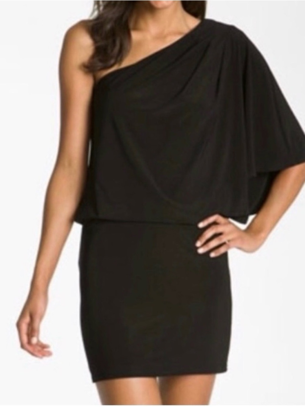 Jessica Simpson Mini Black One-Shoulder Cocktail Dress